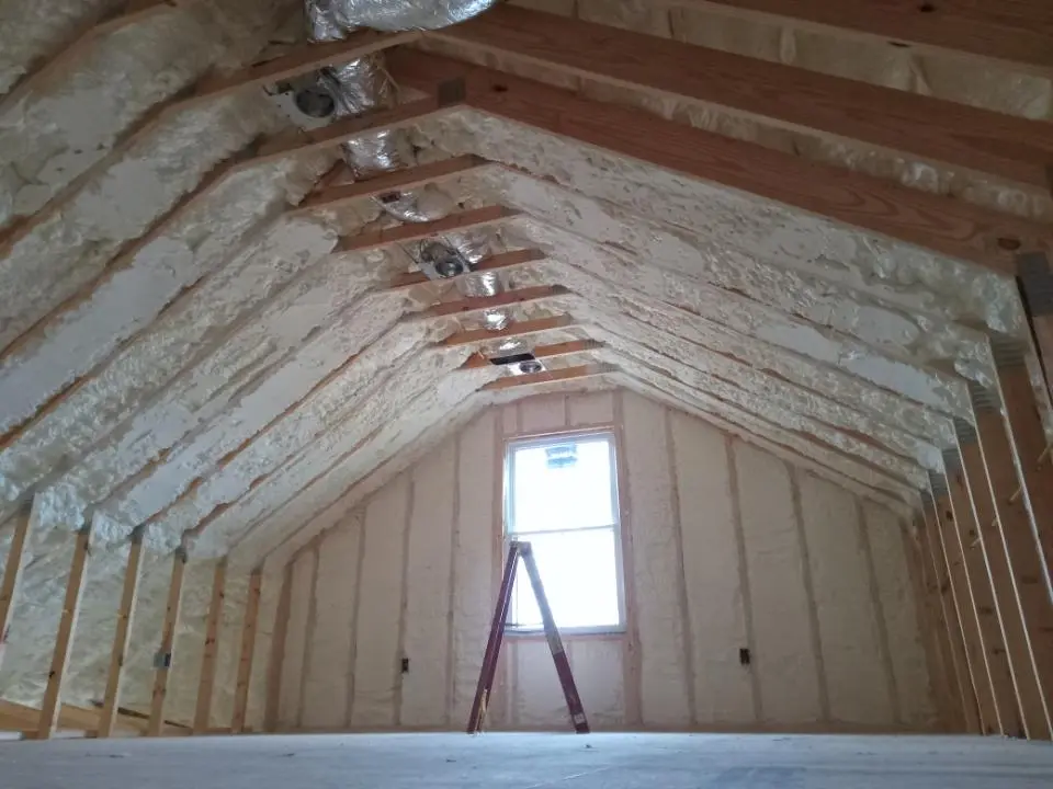 Spray foam roofing application for Crawl Space Insulation project in Darnestown
